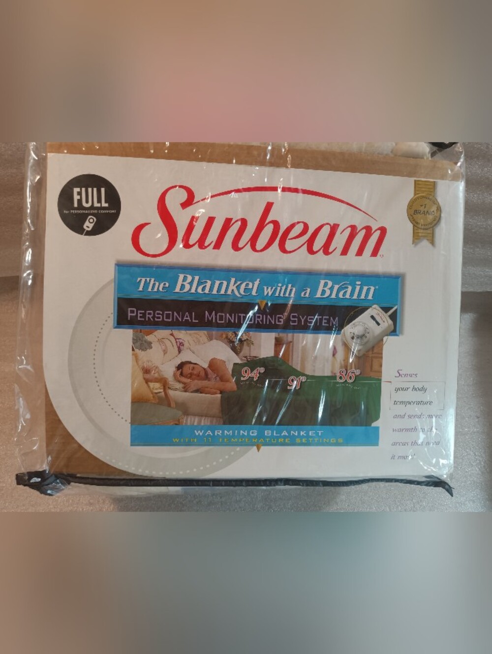 Vintage Sunbeam Electric Blanket With A Brain Full NEW